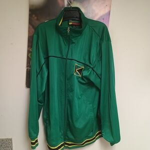 Green Track Jacket with Yellow Accents